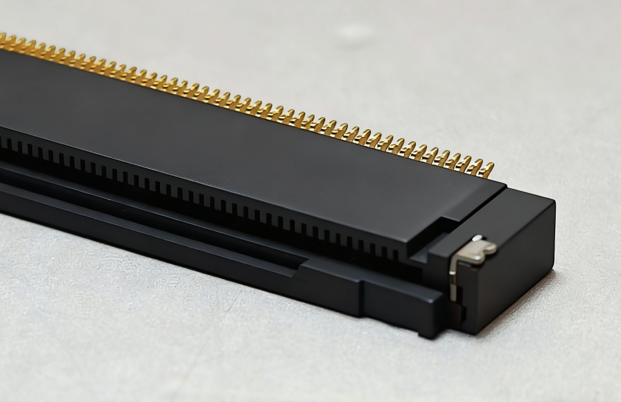 FPC0.4间距120P卧贴单接触前翻盖带卡扣 H=2.0mm(0420)