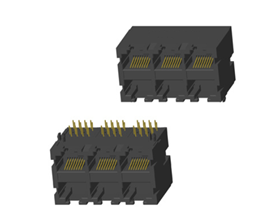 RJ45 5921 ; 2X3 ports ; Without LED ; Without metal shield . PCB Retaining Post: hollow(Type B)