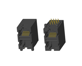 RJ45 5921 ; 2X1 ports ; Without LED ; Without metal shield . PCB Retaining Post: hollow(Type B)