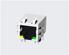 RJ45 5921 ; Single Port ; 10P8C ; With LED ; With metal shield(EMI Fingers) . PCB Retaining Post: hollow(Type B)