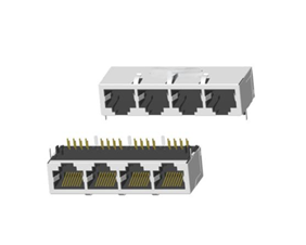 RJ45 5921 ; 1x4 ports ; Without LED ; With metal shield(EMI Fingers) . PCB Retaining Post: hollow(Type B）