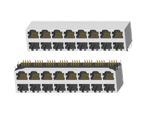 RJ45 5921 ; 2X8 ports ; Without LED ; With metal shield. PCB Retaining Post: hollow(Type B）