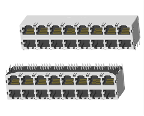 RJ45 5921 ; 2X8 ports ; Without LED ; With metal shield(EMI Fingers) . PCB Retaining Post: hollow(Type B）